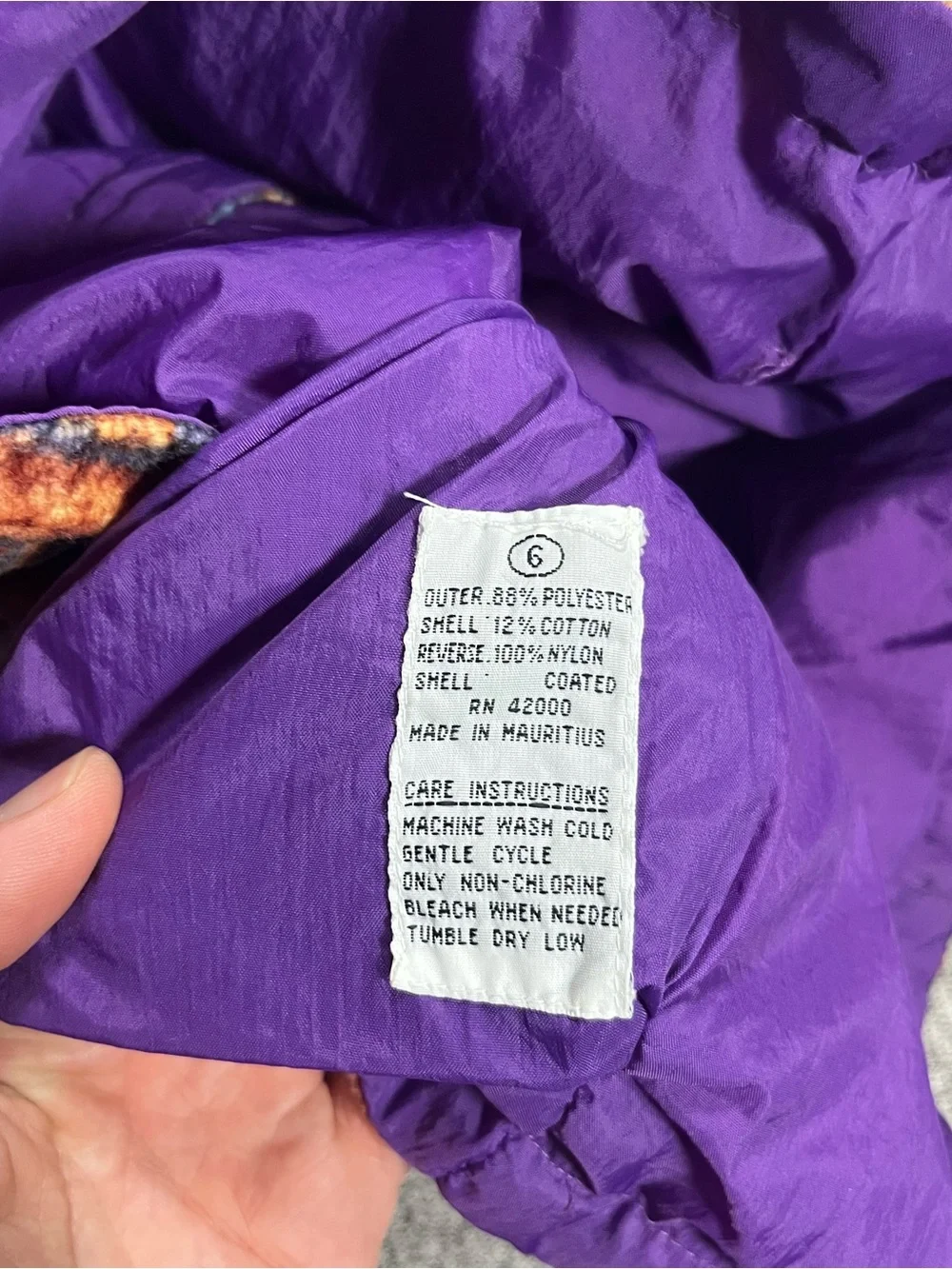 Vintage-Inspired Purple & Orange Patterned Women's Coat